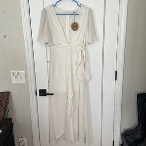Essue white sheer maxi dress S